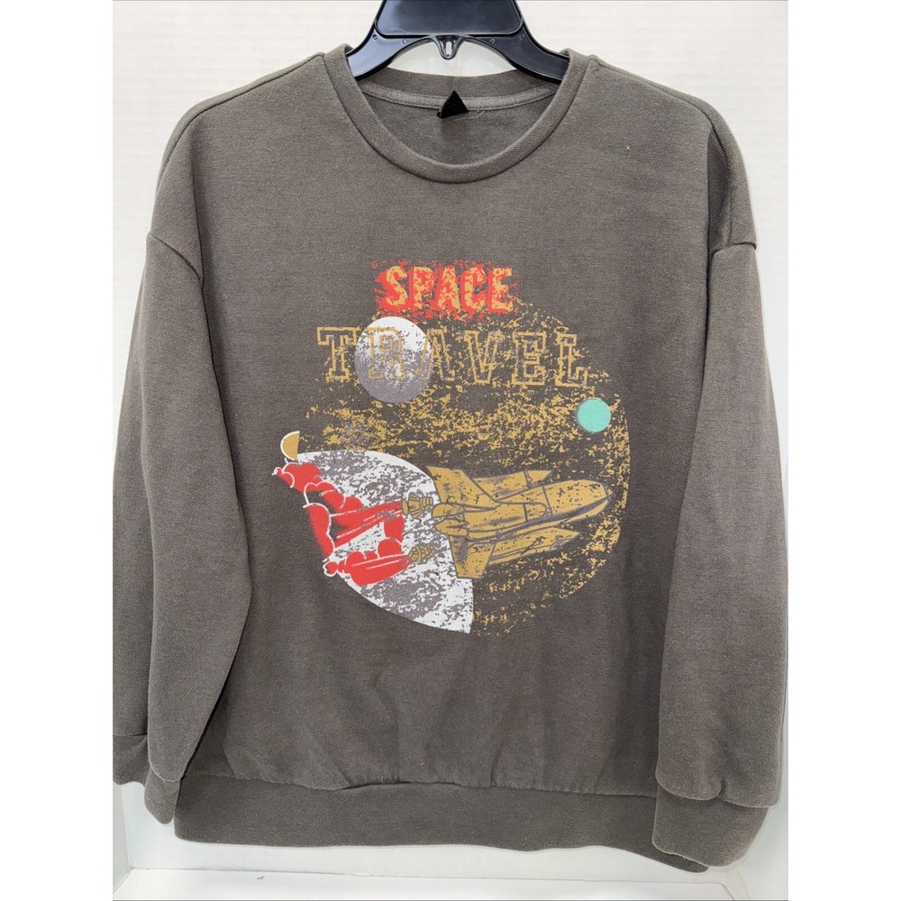 Dazy Sweater Men's Size Small Brown Space Travel Pullover